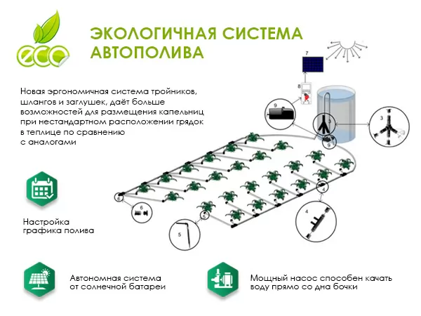 Автоматический капельный полив в теплице «Синьор помидор»