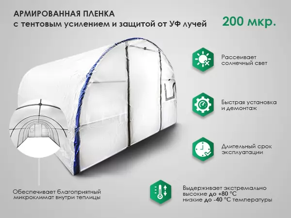Теплицы 10 метров длиной из поликарбоната, купить в Москве, цены от  производителя