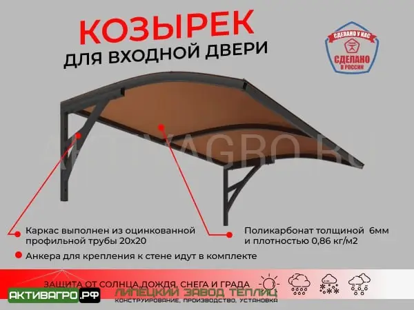 Козырек над входной дверью Козырек над входной дверью